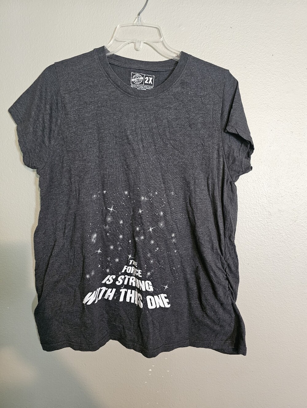 Star Wars Graphic Maternity Tee - Dark Charcoal with White Print Size 2x